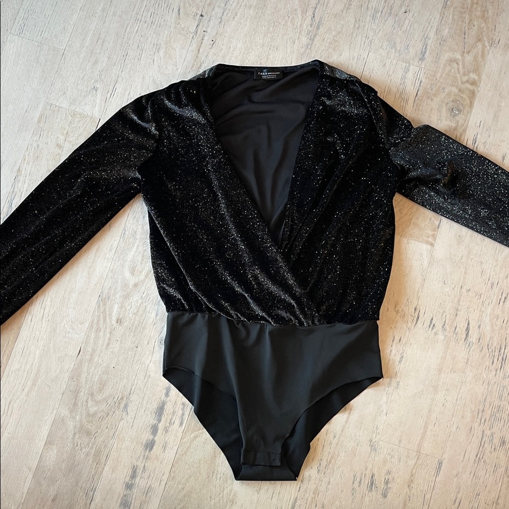 Zara Black Sparkle Bodysuit